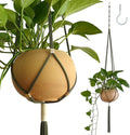 Macrame Plant Hanger Polyester Rope 42 Inch Outdoor Indoor Adjustable Hanging Planter for up to 10 Inch Plant Pot Modern Boho Home Decor (1, Forest Green/Ivory)