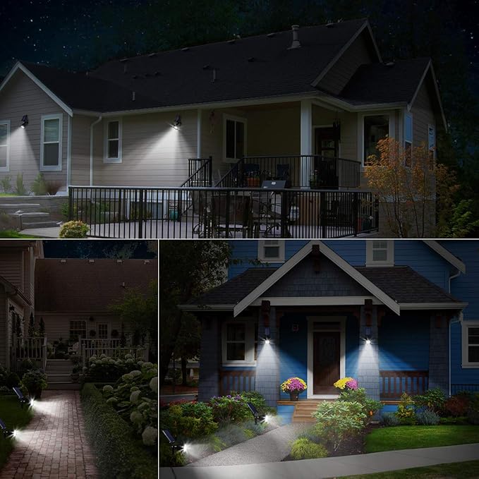 URPOWER Solar Spot Lights - 2-in-1 Waterproof Landscape Spotlights, Dusk-to-Dawn Solar Powered Outdoor Lights for Garden, Yard, Pathway (2 Pack)
