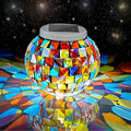 Aukora Color Changing Solar Powered Glass Ball Garden Lights, Table Lamps Waterproof Night Light for Patio, Party, Yard, Room, Bar, Wine Cabinet, Outdoor/Indoor Decorations, Ideal Gift(Mosaic Glass)
