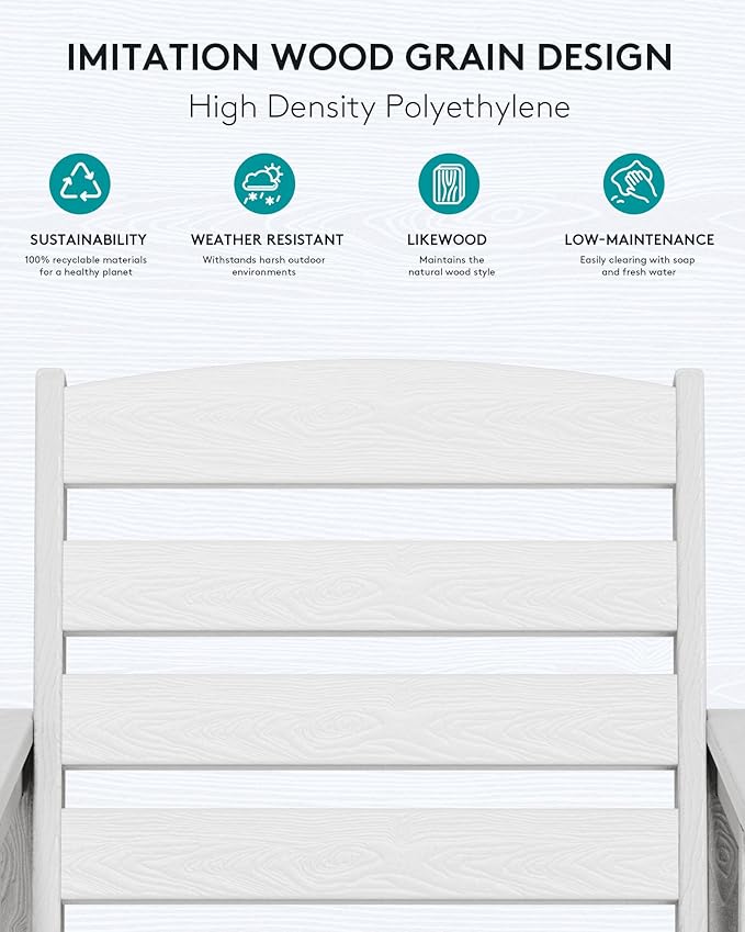 SERWALL 6 Pieces Outdoor Patio Bar Set with 9ft Umbrella, Outdoor HDPE Barstool and Table Furniture Set with Patio Umbrella, White