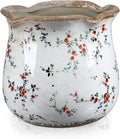6 Inch Ceramic Plants Pots Vintage Ceramic Flower Planters Crackle Glaze Finish Flower Pots Decorative Floral Vintage Planters for Living Room Garden Home Decor Gifts(Cute)