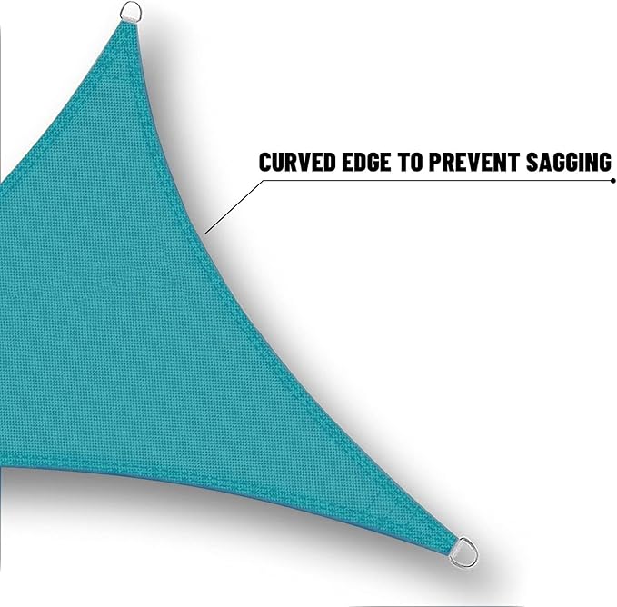 SUNNY GUARD Waterproof Sun Shade Sail 7'x8'x10.6' Turquoise Blue Right Triangle UV Block Sunshade for Backyard Yard Deck Patio Garden Outdoor Activities and Facility(Customized)