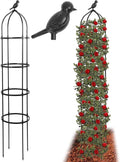 6FT Garden Obelisk Trellis for Climbing Plants,70”Metal Plant Support Tower, Heavy Duty Thickened Tube,Rustproof Black Flower Stand for Vines, Roses, Outdoor & Indoor Use