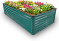 GARDMAX 8x4x2FT Galvanized Raised Garden Bed Kit, Metal Planter Boxes Outdoor with Easy Assembly, Large Garden Bed for Vegetables, Fruits, Flower, Herbs Rectangle Dark Green