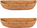 2 Pcs Garden Coconut Planter Liner - Preformed Window Box Natural Trough Coco Coir Mats (36 Inch)