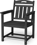 Outdoor Patio Dining Chair - All-Weather Fade-Resistant HDPE, Low Maintenance - for Garden, Backyard, Deck - New Black
