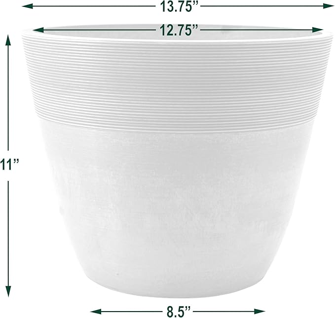Arcadia Garden Products FM35CT Etched Pot 14x11-Cement