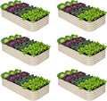 6-Pack Galvanized Raised Garden Bed 8x4x1.5 | 10x2x1.5 ft, 18" Tall Metal Planter Boxes Outdoor for Vegetable Herbs, Modular Raised Flower Bed for Gardening with Zn-Al-Mg Coated - Sand Beige