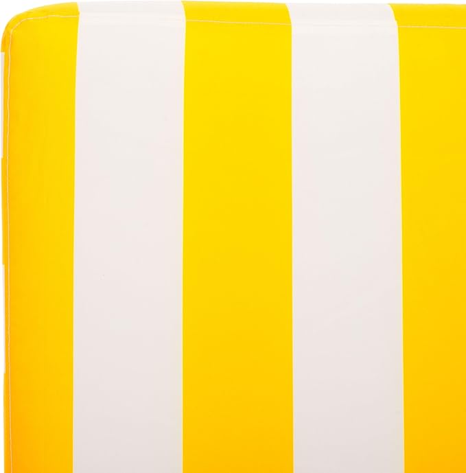 SAFAVIEH Outdoor Collection Gillian Heather Tan & Yellow Stripe Chaise Lounge Chair (Fully Assembled)