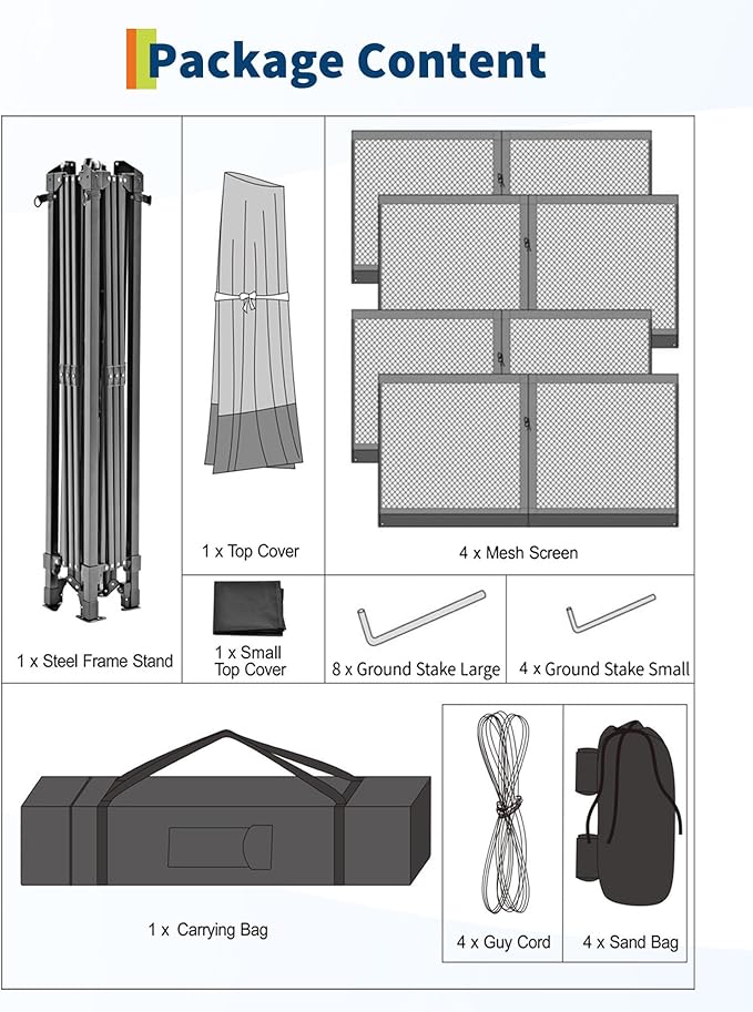 Canopy Tent 13x13 ft, Pop Up Gazebo One-Push Setup with 4 SandBags for Backyard Parties and BBQs, Mosquito Netting & Height Adjustable - Green