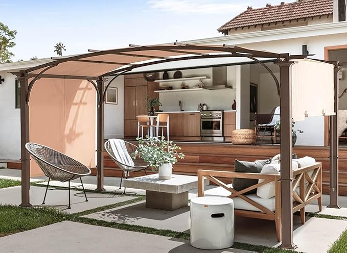 Universal Doubleton Steel Pergola Replacement Cover for Pergola Structures L-PG080PST, 80''x 205'' (Beige)