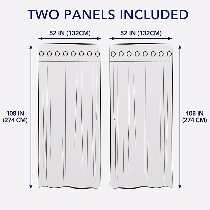 PureFit Outdoor Curtains for Patio Waterproof Weatherproof, UV Resistant Outside Curtains for Gazebo, Front Porch, Pergola, Sun Blocking Privacy Curtain, 52W x 108L inch, Set of 2, White