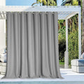 NICETOWN Patio Outdoor Curtain Waterproof Extra Wide and Long, Rustproof Grommet W120 x L108 Room Darkening Outdoor Living Divider Privacy Thermal Insulated Blinds for Pergola, Silver Grey, 1 Piece