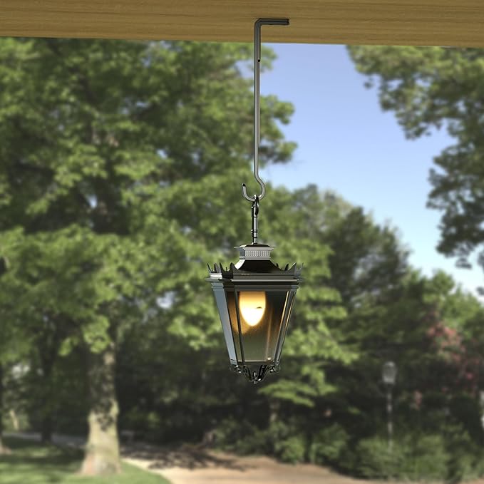 8 Inch 2 Pack Black Heavy Duty Outdoor Plant Hangers, Iron Hanging Plant Brackets for Hanging Plants Outside, Metal Plant Hooks Plant Wall Hooks for Hanging Lantern, Bird Feeder