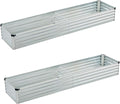 6x1.5x1ft(2 Pack) Galvanized Raised Garden Bed,Outdoor Planter Box Metal Patio Kit Planting Bed for Vegetables Flowers Herb,Silver