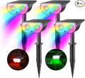 Consciot Solar Spot Lights Outdoor, Halloween Decorations 22 LEDs IP67 Waterproof Color Changing Solar Outdoor Lights, 8 Colors, 2-in-1 Adjustable Wall Lights for Garden Yard Pathway, 4 Pack (RGB)