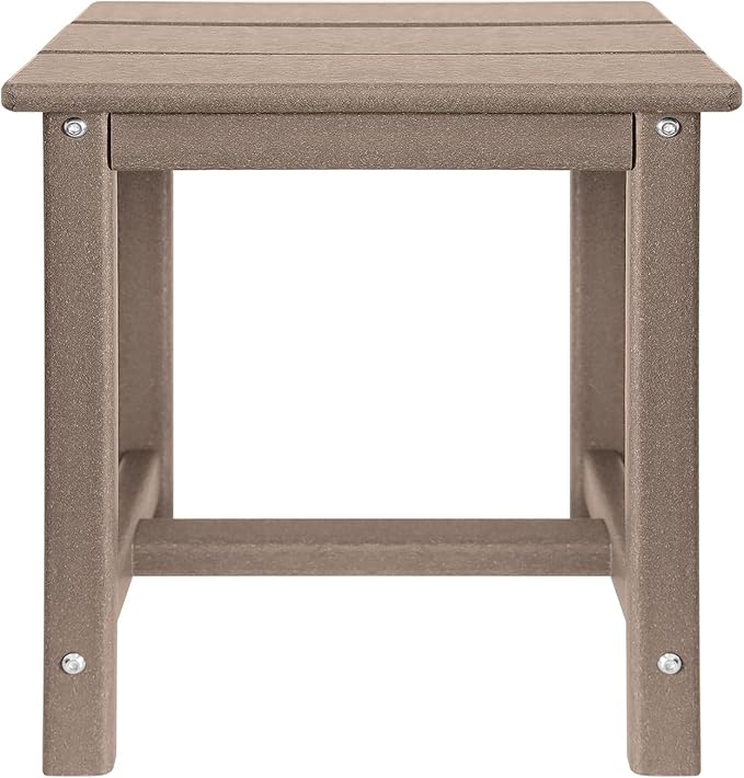 Adirondack Square Side Table,one-Tier Outdoor end Table, Patio Side Table for Pool,Porch,Backyard,Relaxing Companion (Teak)
