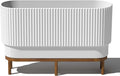 Veradek Demi Series Raised Long Planter for Indoor/Outdoor Use | Made from Plastic & Stone w/Wooden Stand | Modern Patio Décor for Flowers/Shrubs