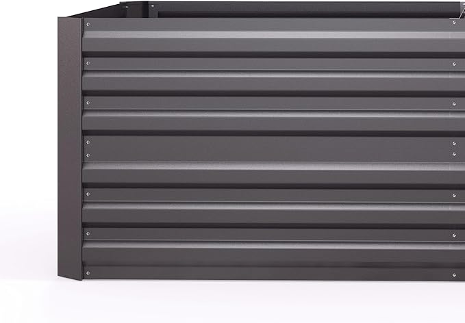 Outsunny Galvanized Raised Garden Bed Kit with Reinforcing Bars, Large and Tall Metal Planter Box for Vegetables, Flowers and Herbs, 6' x 3' x 2', Dark Gray