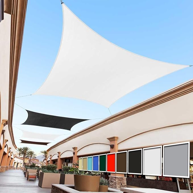 Royal Shade 16' x 20' White Rectangle Sun Shade Sail Canopy Outdoor Patio Fabric Screen Awning RTAPR1620 - UPF50+ 95% UV Blockage, Heavy Duty, Water & Air Permeable (We Make Custom Size)