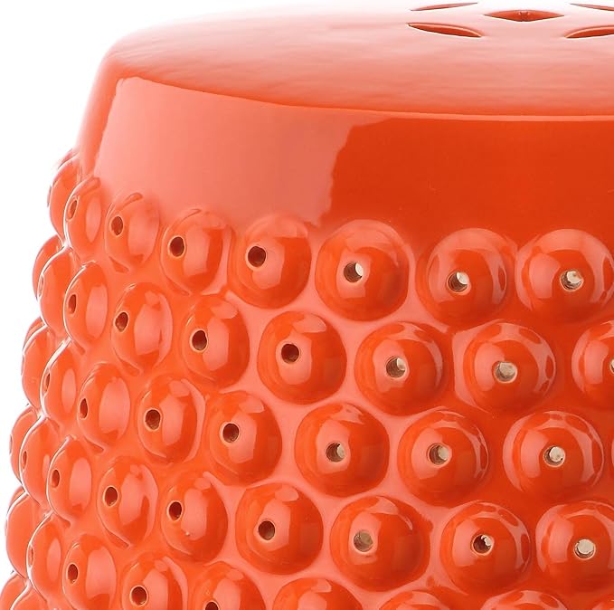 Safavieh Stella Glazed Ceramic Decorative Garden Stool, Orange