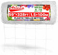 Plastic Trellis Netting 59" x 328 ft Heavy Duty Plant Support Netting White - 6 Inch Garden Trellis on Roll - Mesh for Growing Vine Climbing Plants, Flowers, Peas, and Cucumber