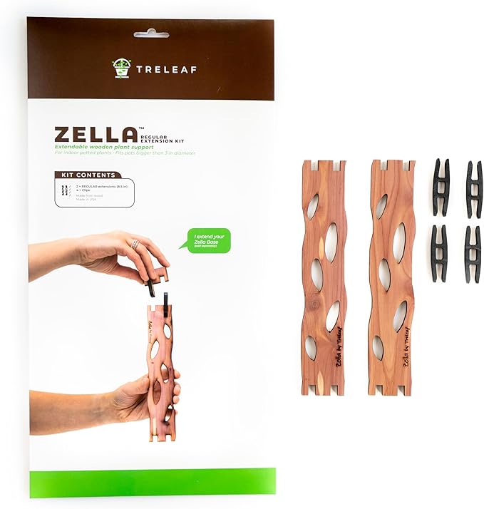 Treleaf Zella Regular Extension Kit - Wooden Extendable Plant Trellis for Indoor Climbing Houseplants - Modular Plant Support