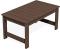 SERWALL Outdoor Coffee Table with 1.69" Umbrella Hole, HDPE Patio Coffee Table for Outside, Rectangle, Coffee