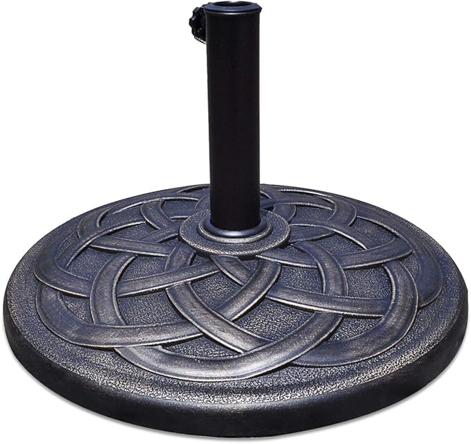 Giantex 43lbs Patio Market Umbrella Base, Heavy Duty Outdoor Stand, Cast Iron Umbrella Holder for Garden Beach, Classic Round Umbrella Standing Deck Porch