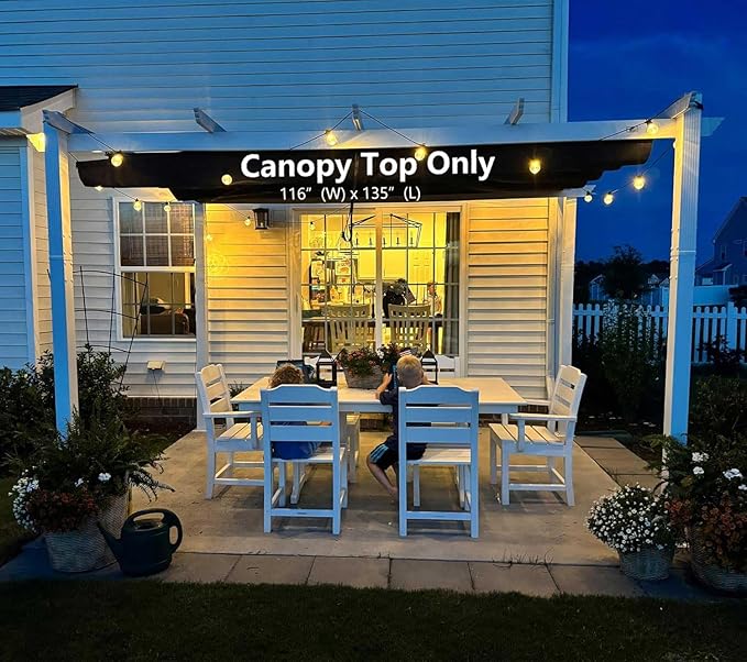 Pergola Shade Cover Replacement Canopy Top Compatible with 10 X 13 ft 6-Bar Pergola Frames - Navy Blue (Canopy Size 116" W x 135" L, Canopy Top Only)