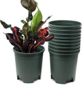 1.5 Gallon Green Nursery Pot Plastic Planters for Outdoor Indoor Plants Gardening Flower Pots 10-Pack 7.5 in Pot Liners with Drainage Holes