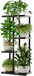 Bamworld Corner Plant Stand Indoor, 4 Tier Metal Plant Shelf for Multiple Plants, Tiered Flower Pot Stands for Patio Garden Balcony Living Room Bedroom, Black