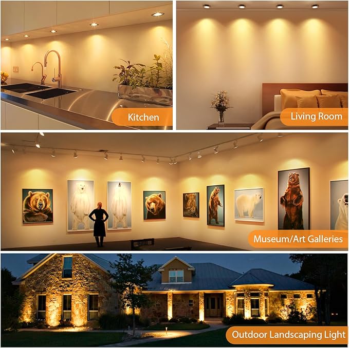 Mlambert 48 Pack MR16 LED Bulbs 50W Halogen Equivalent,2700K Warm White,5W GU5.3 MR16 12V Spotlight Bulb,Non-Dimmable,45° Beam Angle for Landscape