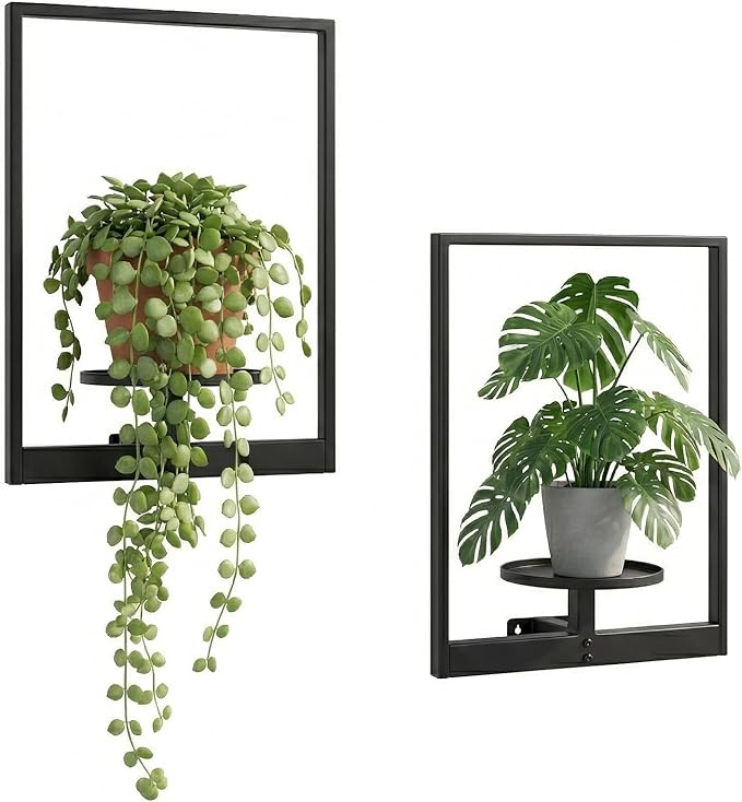 2 Pack Plant Stand Indoor Outdoor Hanging Planters for Indoor Plants Wall Plant Holder for Indoor Plants Plant Frames Wall Decor for Livingroom Bedroom Balcony Patio
