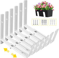LukLoy Window Planter Box Brackets, 6 Pack Adjustable Heavy Duty Wall Mount Window Flower Boxes Outdoor with Bracket (6 to 12 in), with 70lbs Capacity, White