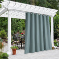 NICETOWN Outdoor Curtainch for Patio Waterproof 84 inch Wide, Thermal Insulated Rustproof Grommet UV Blocking Cabana Curtainch & Drape, Privacy Safe Shade for Pergola, Slate Gray, 1 PC, 95-Inch Long