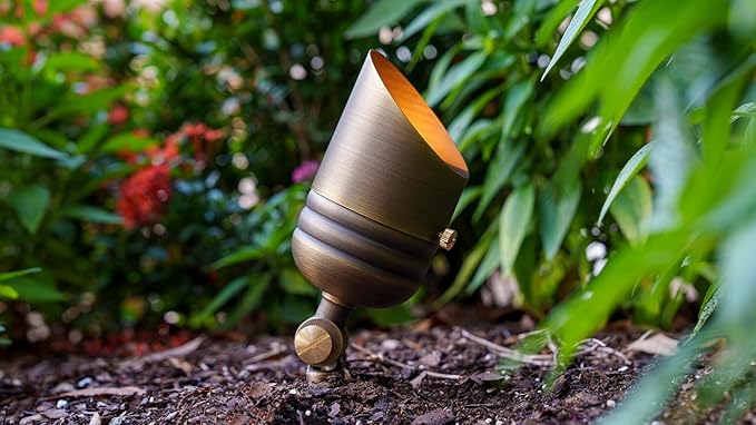 VOLT Fat Boy 12V Brass Outdoor Mini Spotlight (Bronze) for Low Voltage Landscape Lighting of Yard, Lawn, Garden, Patio, Trees & House