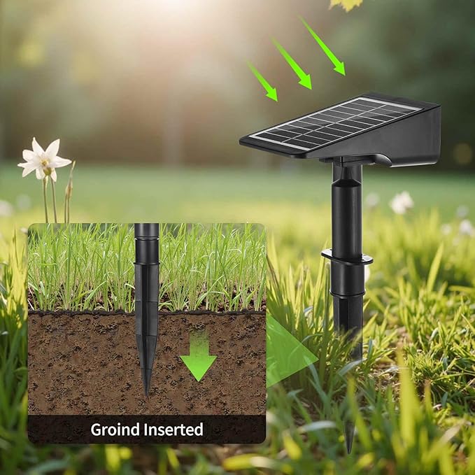 Solar Spot Lights Outdoor, Solar Landscape Spotlights Waterproof Adjustable Light House Lights Spot Light for Yard (4)