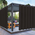 PureFit Outdoor Curtains for Patio Waterproof Weatherproof, UV Resistant Outside Curtains for Gazebo, Front Porch, Pergola, Sun Blocking Privacy Curtain, 100W x 120L inch, 1 Panel, Chocolate