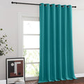 NICETOWN Blackout Sliding Glass Door Curtains, Room Darkening Thermal Insulated Curtains for Living Room Bedroom, Extra Wide Window Drapes, 1 Panel, W80 x L118, Peacock Teal