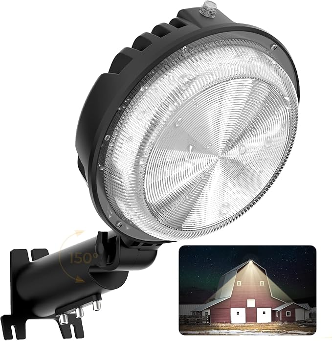 LED Barn Light, 150W 20000LM Yard Area Lights Dusk to Dawn Outdoor Lighting with Upgraded Photocell 4000K Adjustable Angle Neutral Light IP66 Waterproof Street Lights for Security/Farmhouse/Garage