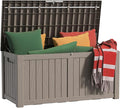 EasyUp 150 Gallon Outdoor Storage Box, Resin Waterproof UV-Resistant Deck Box with Hydraulic Lid Support, Reinforced Stability for Patio, Garden, and Poolside, Gray