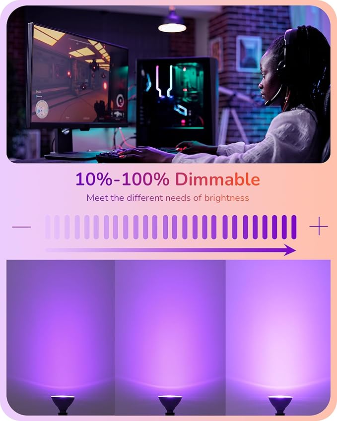 EDISHINE PAR38 Purple & Orange LED Flood Light Bulbs Outdoor, Dimmable LED Light Bulb, 18W(120W Equivalent), Outdoor Weatherproof Light Bulb for Party, E26 Base, 2 Pack