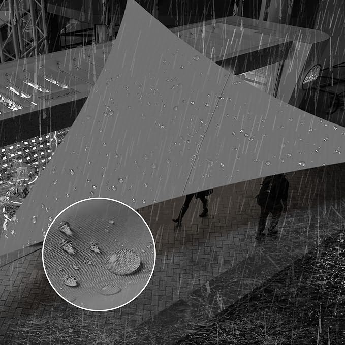 SUNNY GUARD Waterproof Sun Shade Sail 10'x11'x14.9' Charcoal Right Triangle UV Block Sunshade for Backyard Yard Deck Patio Garden Outdoor Activities and Facility(Customized)