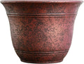 The HC Companies Sierra Round Self-Watering Pot - Lightweight Plastic Planter for Herbs & More - Durable Plant Pots for Indoor Plants & Outdoor Plants (10” Rustic Redstone, Pack of 1)