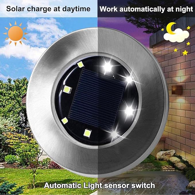 Solar Ground Light, Waterproof Solar Garden Lights, Upgraded Outdoor Garden Waterproof Bright in-Ground Light, Landscape Lights for Pathway,Yard,Deck,Lawn,Patio,Walkway