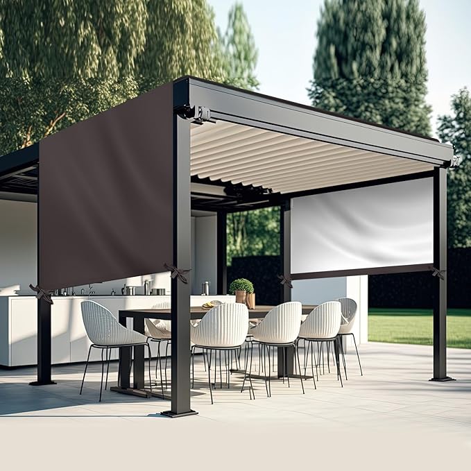 Universal Pergola Replacement Canopy Outdoor Canopy Shade Cover Waterproof Shade Top Cover for Outdoor Patio Porch Backyard(17 x 6.8 ft,Coffee)