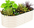 Garvee Galvanized Raised Garden Bed Outdoor, 6x3x2 ft Metal Planter Box for Flowers Vegetables, Rust-Resistant Raised Garden Beds for Gardening, Easy Assembly Outdoor Garden Box & Planters, Beige