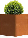 Corten Steel Planter Box 24" L x 24" W x 24" H,Large Metal Square Planter for Outdoor Plants,Metal Cube Flower Pot with Drainage Hole for Porch Hotel Patio Yard
