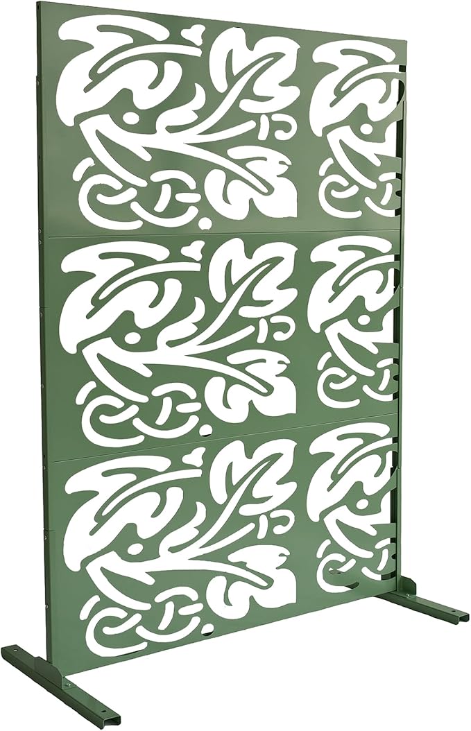 Oakland Living 6 ft. X 4 ft. Green Freestanding Metal Privacy Screen Room Divider